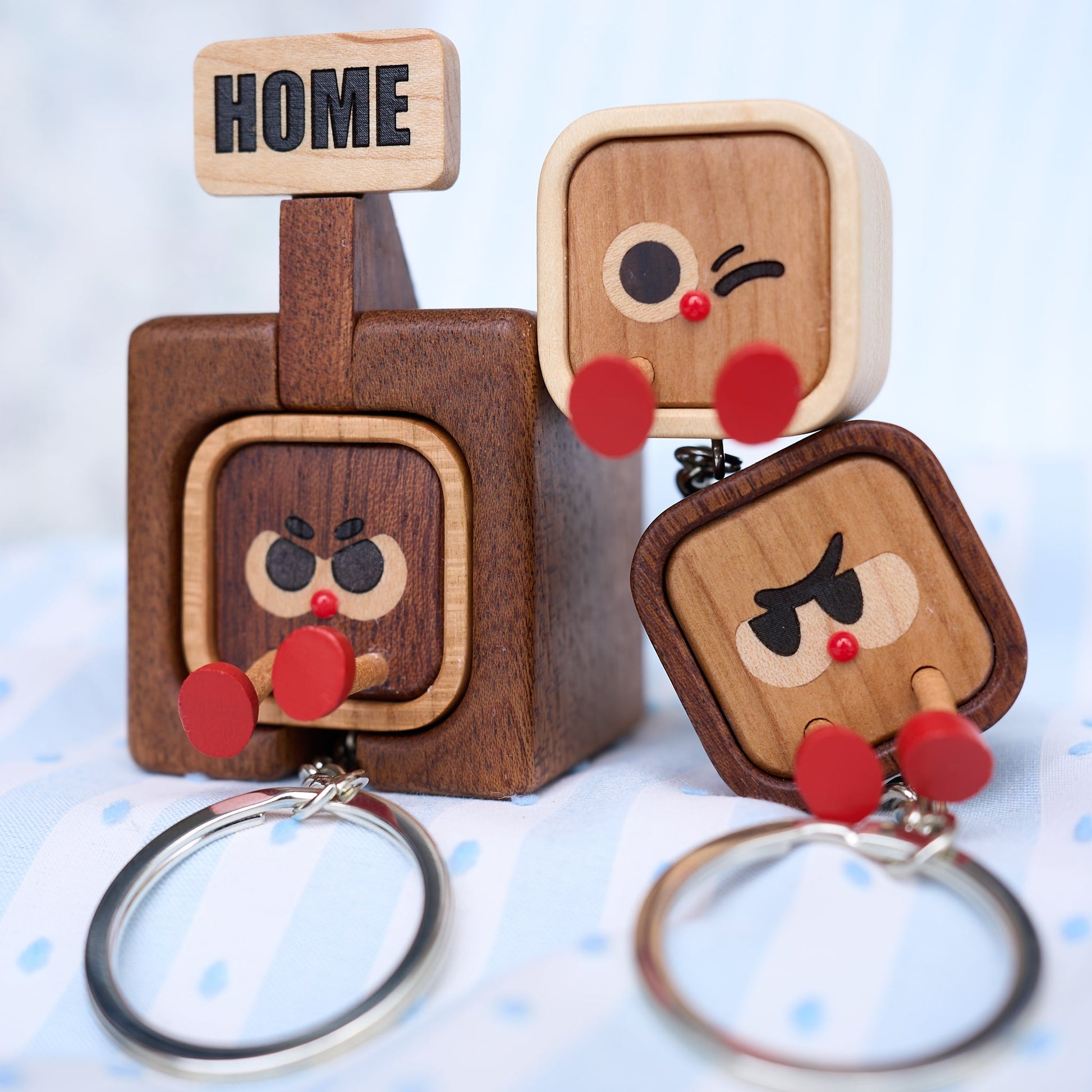 Home Tag, Solid Wood Keychain & Base - Longgoods