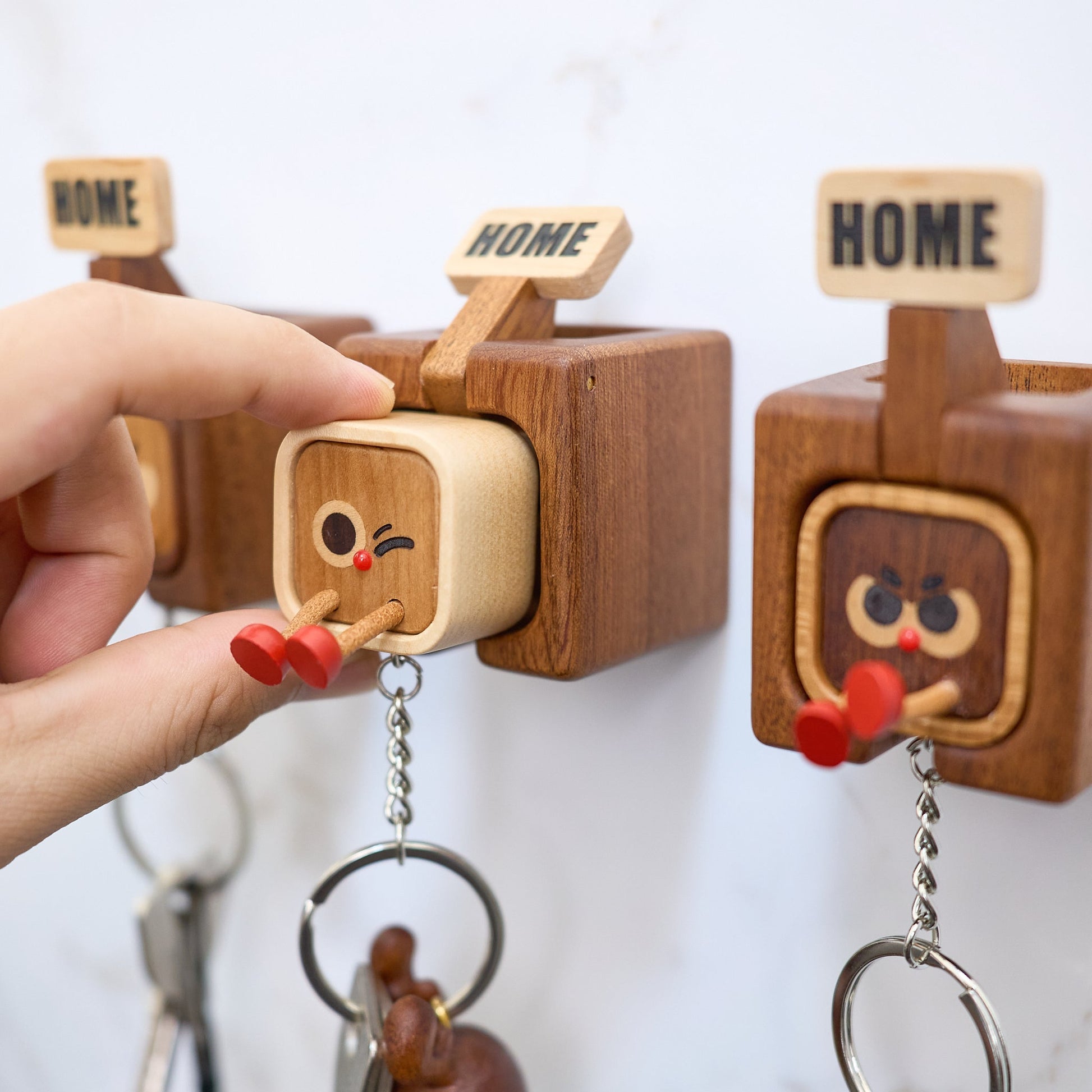 Home Tag, Solid Wood Keychain & Base - Longgoods